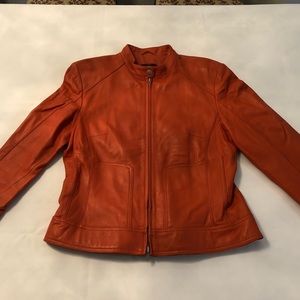 Danier leather jacket. Pumpkin orange. Ladies medium